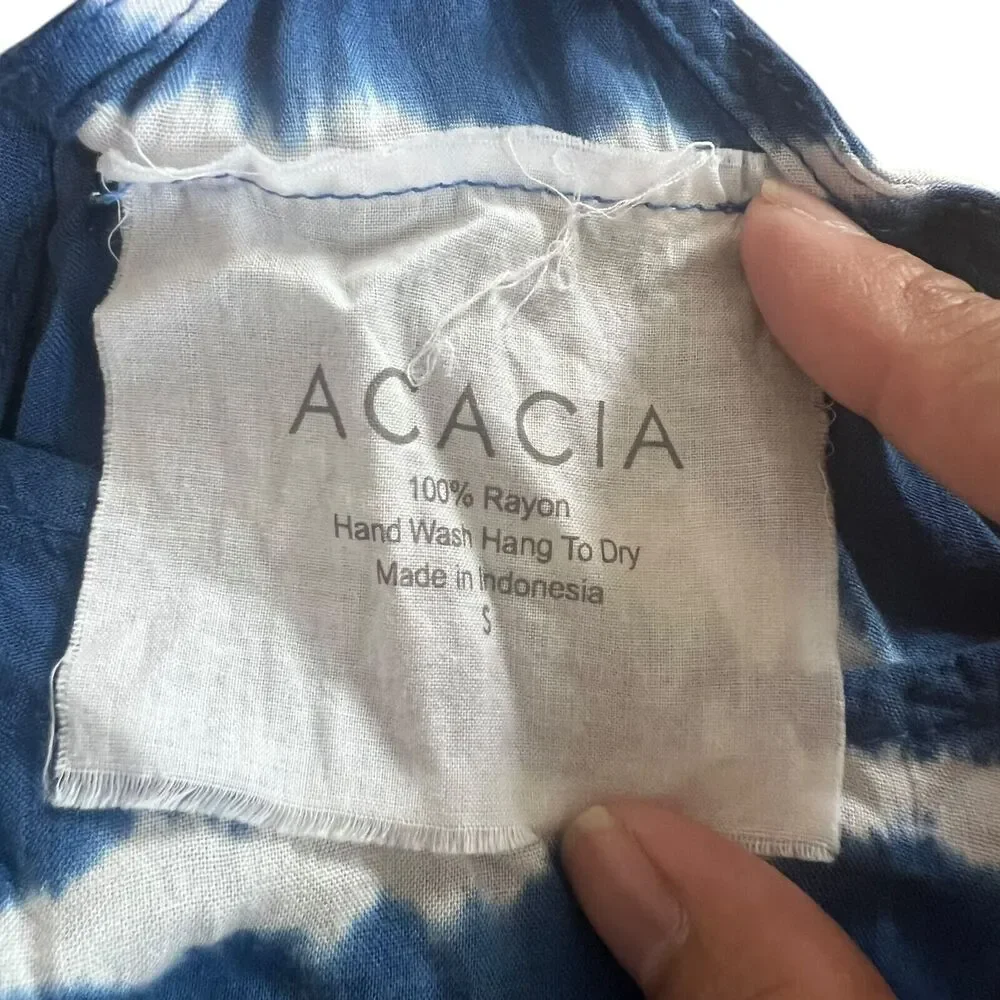 Acacia Mini Dress Pacific Tides Womens Sz Small Blue Tie Dye Beach‎ Swim Coverup